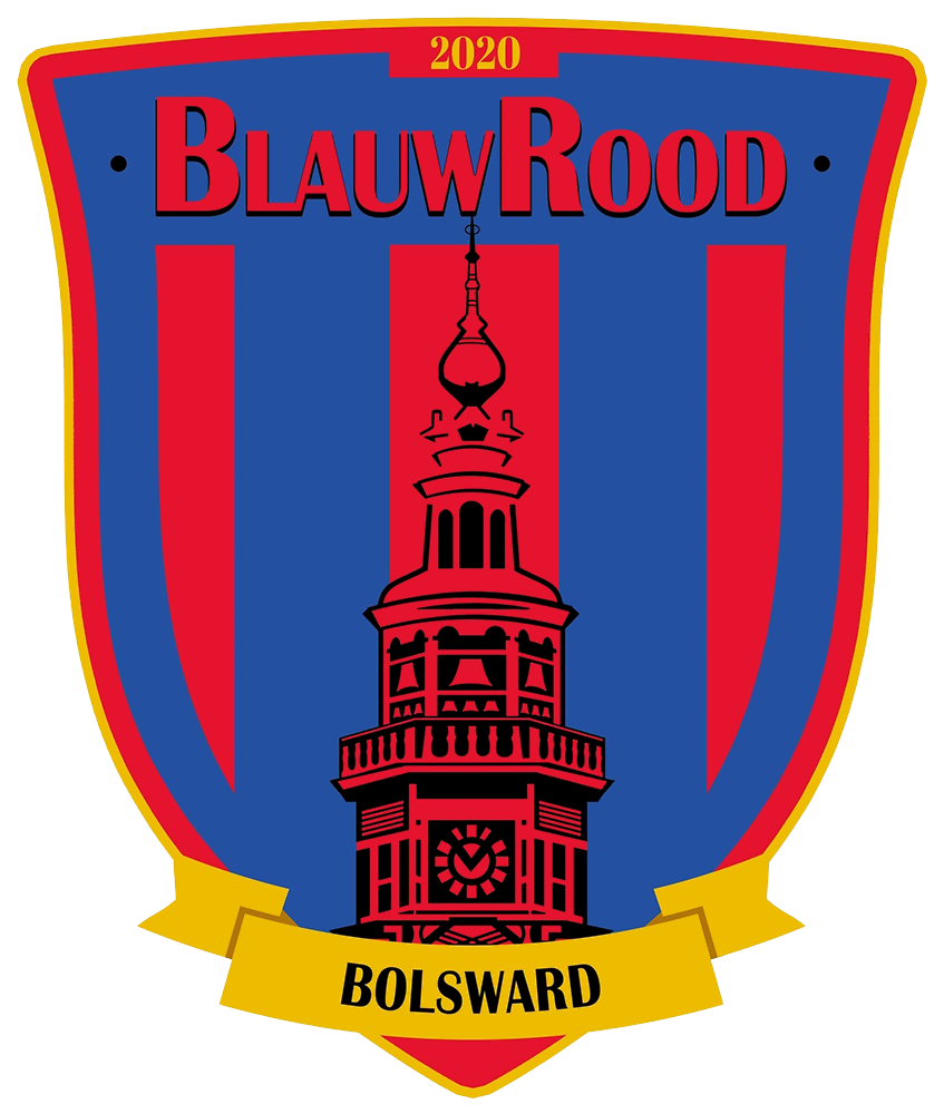 Clublogo voetbalvereniging VV Blauw Rood '20 uit Bolsward