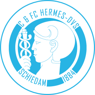 Historisch clublogo voetbalvereniging Hermes-DVS uit Schiedam