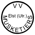 Historisch clublogo voetbalvereniging VV Musketiers uit Elst, UT