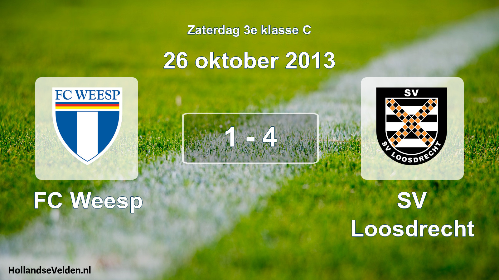 Total number of matches played: FC Weesp - SV Loosdrecht 1 - 4 (26 October 2013)