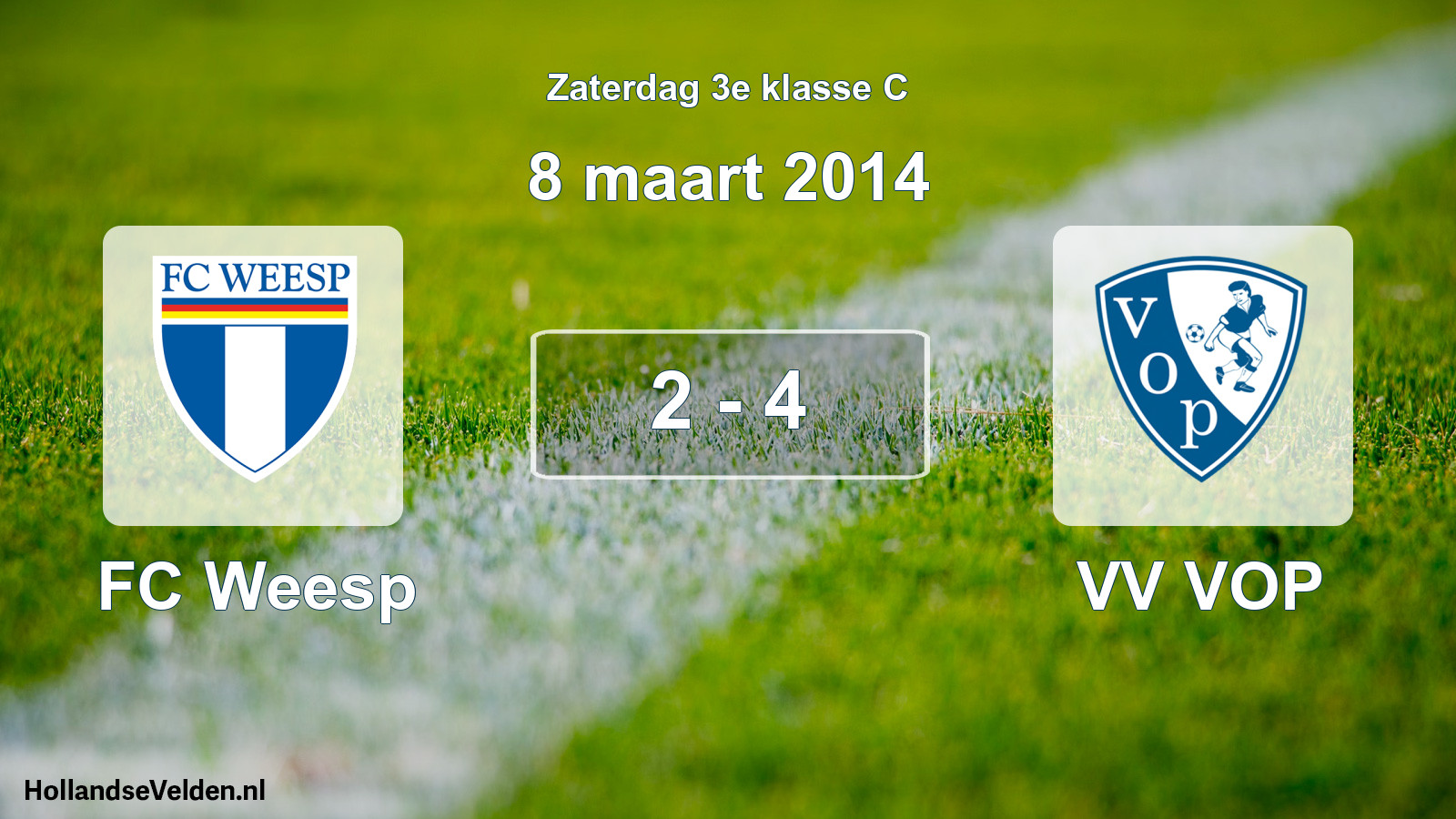 Total number of matches played: FC Weesp - VV VOP 2 - 4 (8 March 2014)