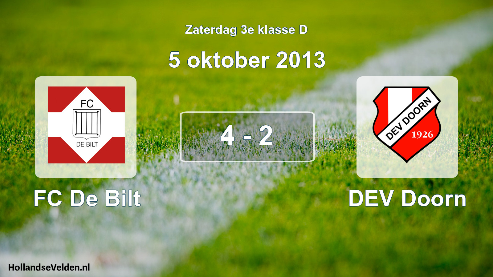 Total number of matches played: FC De Bilt - DEV Doorn 4 - 2 (5 October 2013)
