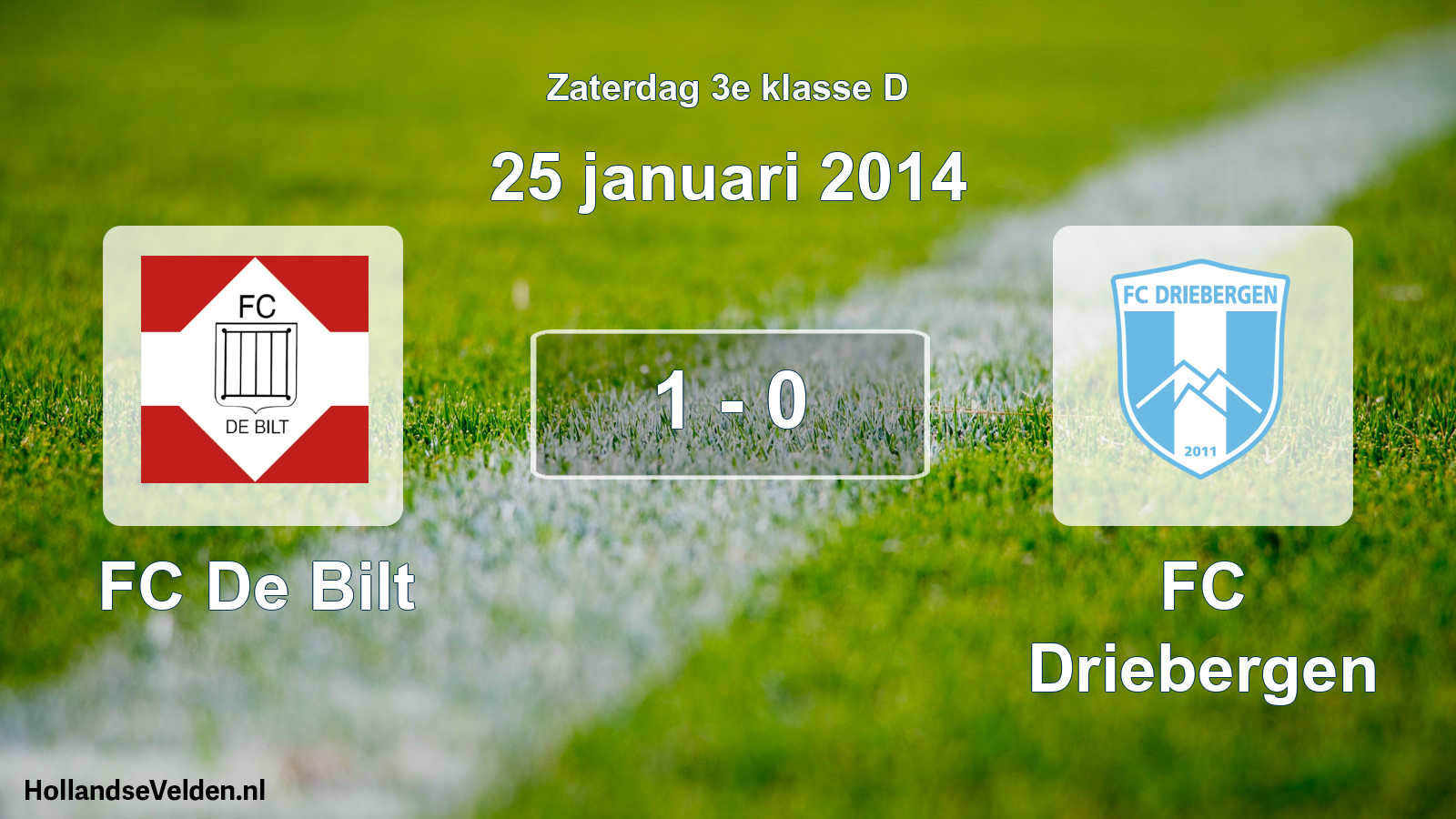 Total number of matches played: FC De Bilt - FC Driebergen 1 - 0 (25 January 2014)