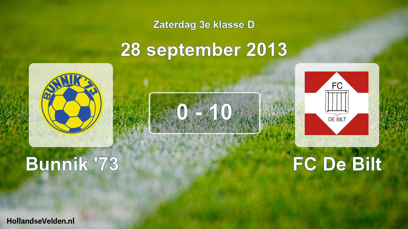 Total number of matches played: Bunnik '73 - FC De Bilt 0 - 10 (28 September 2013)