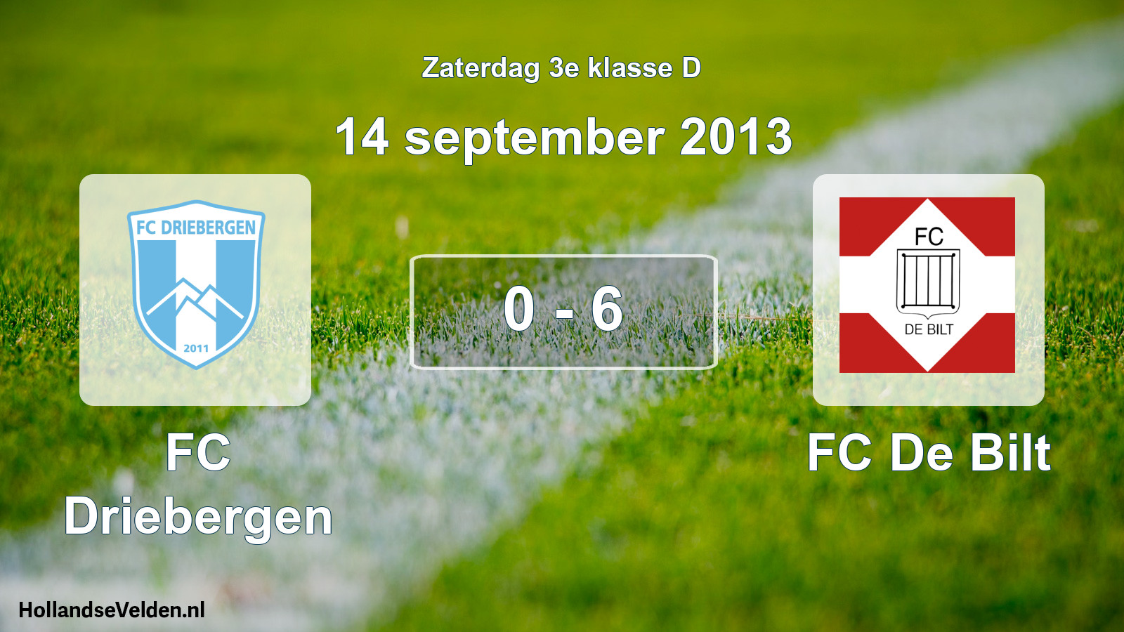 Total number of matches played: FC Driebergen - FC De Bilt 0 - 6 (14 September 2013)