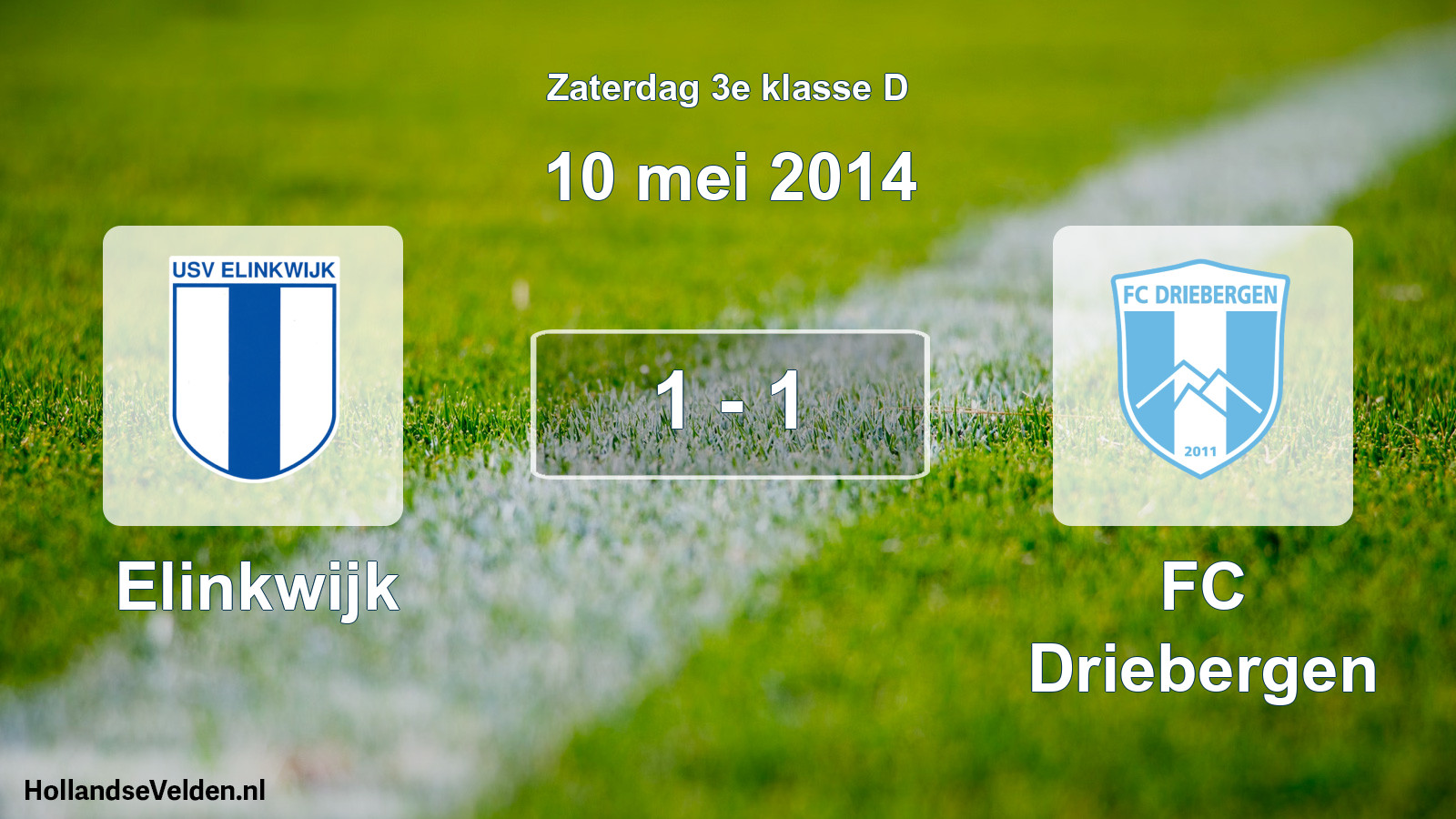 Total number of matches played: Elinkwijk - FC Driebergen 1 - 1 (10 May 2014)
