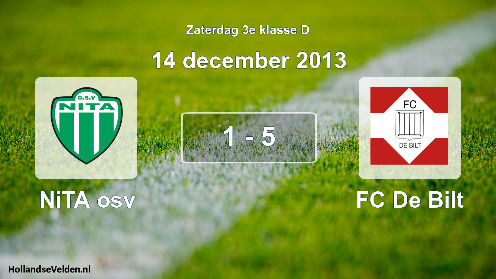 Total number of matches played: NiTA osv - FC De Bilt 1 - 5 (14 December 2013)