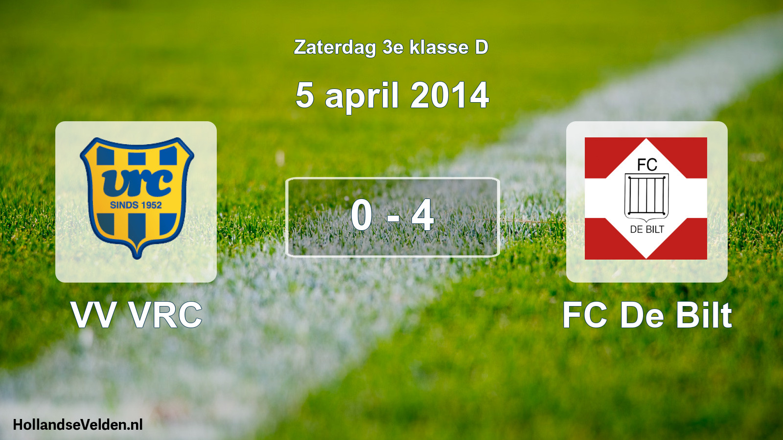 Total number of matches played: VV VRC - FC De Bilt 0 - 4 (5 April 2014)