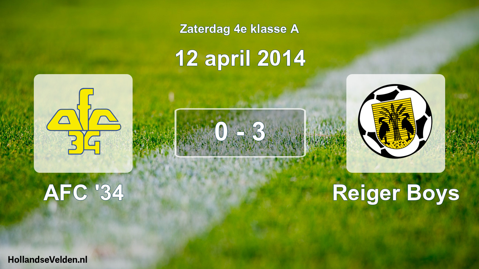 Total number of matches played: AFC '34 - Reiger Boys 0 - 3 (12 April 2014)