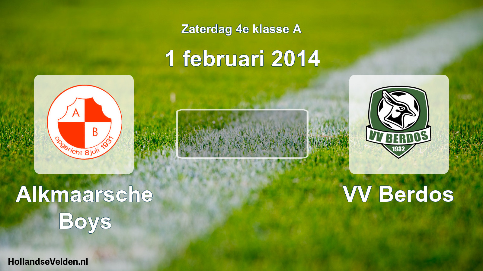 Scheduled Match: Alkmaarsche Boys - VV Berdos (1 February 2014)