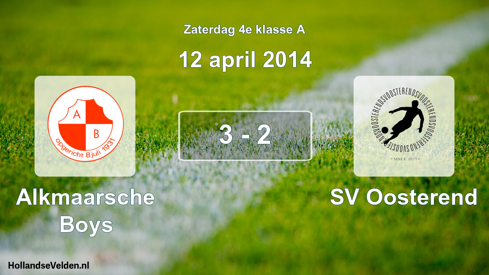 Total number of matches played: Alkmaarsche Boys - SV Oosterend 3 - 2 (12 April 2014)