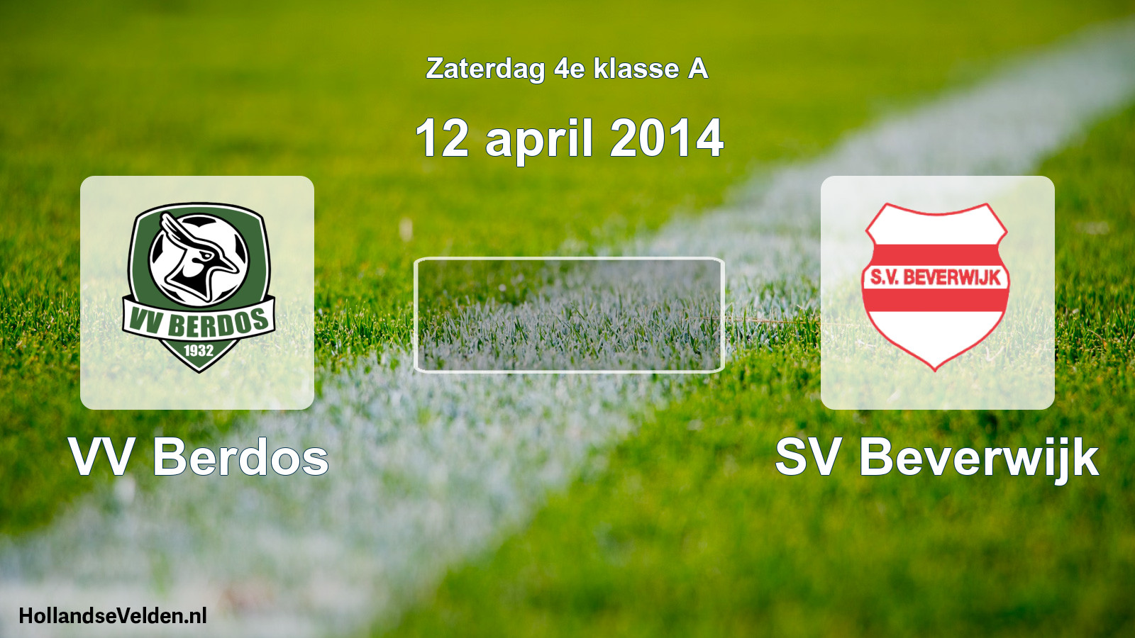 Scheduled Match: VV Berdos - SV Beverwijk (12 April 2014)