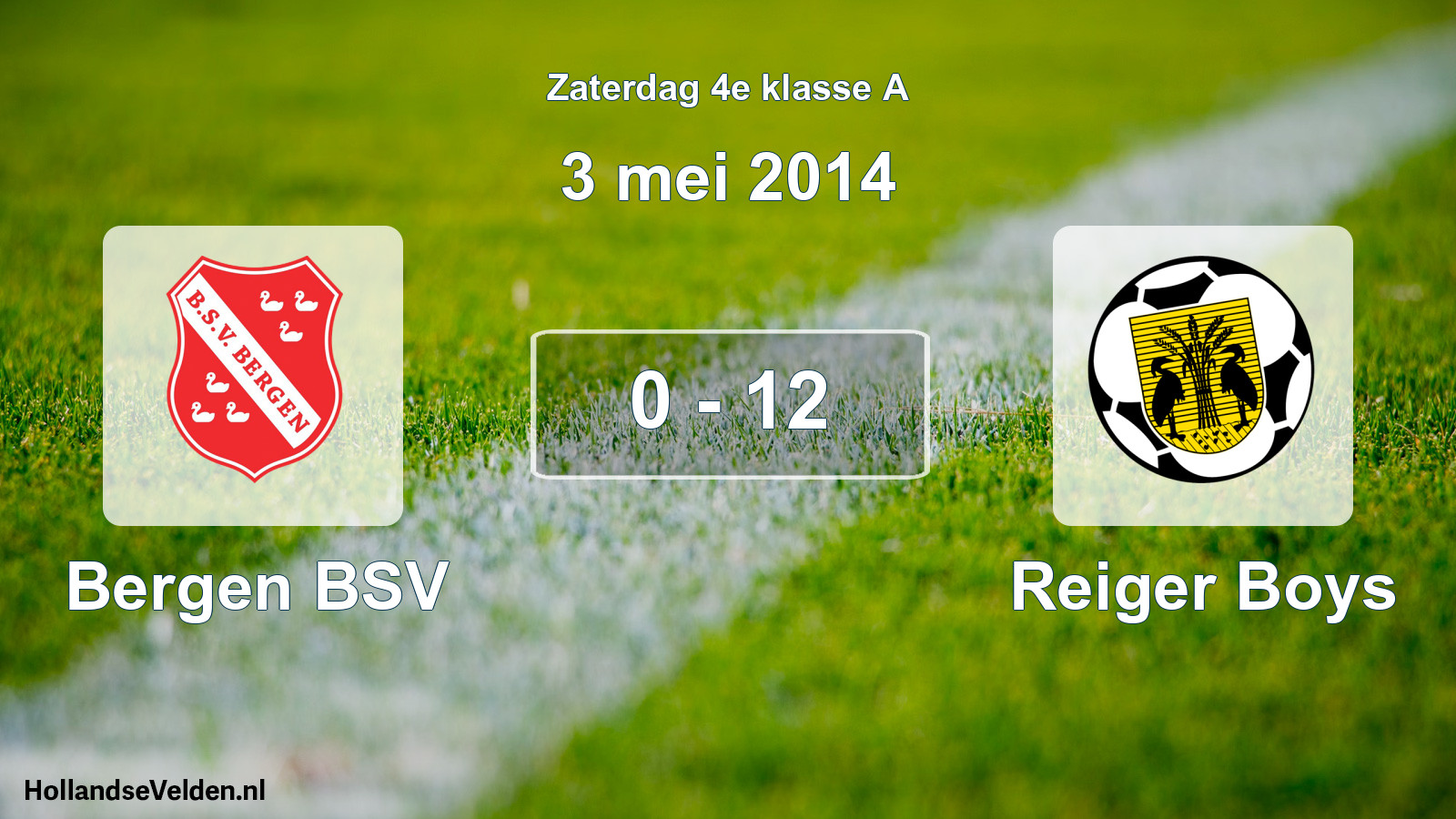 Total number of matches played: Bergen BSV - Reiger Boys 0 - 12 (3 May 2014)