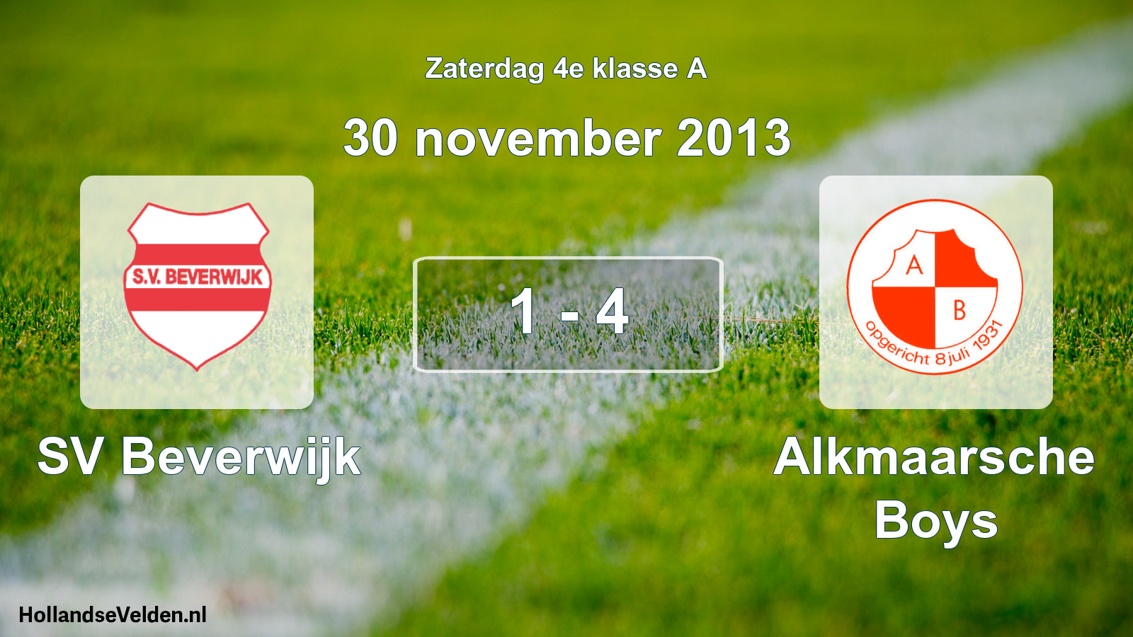 Total number of matches played: SV Beverwijk - Alkmaarsche Boys 1 - 4 (30 November 2013)