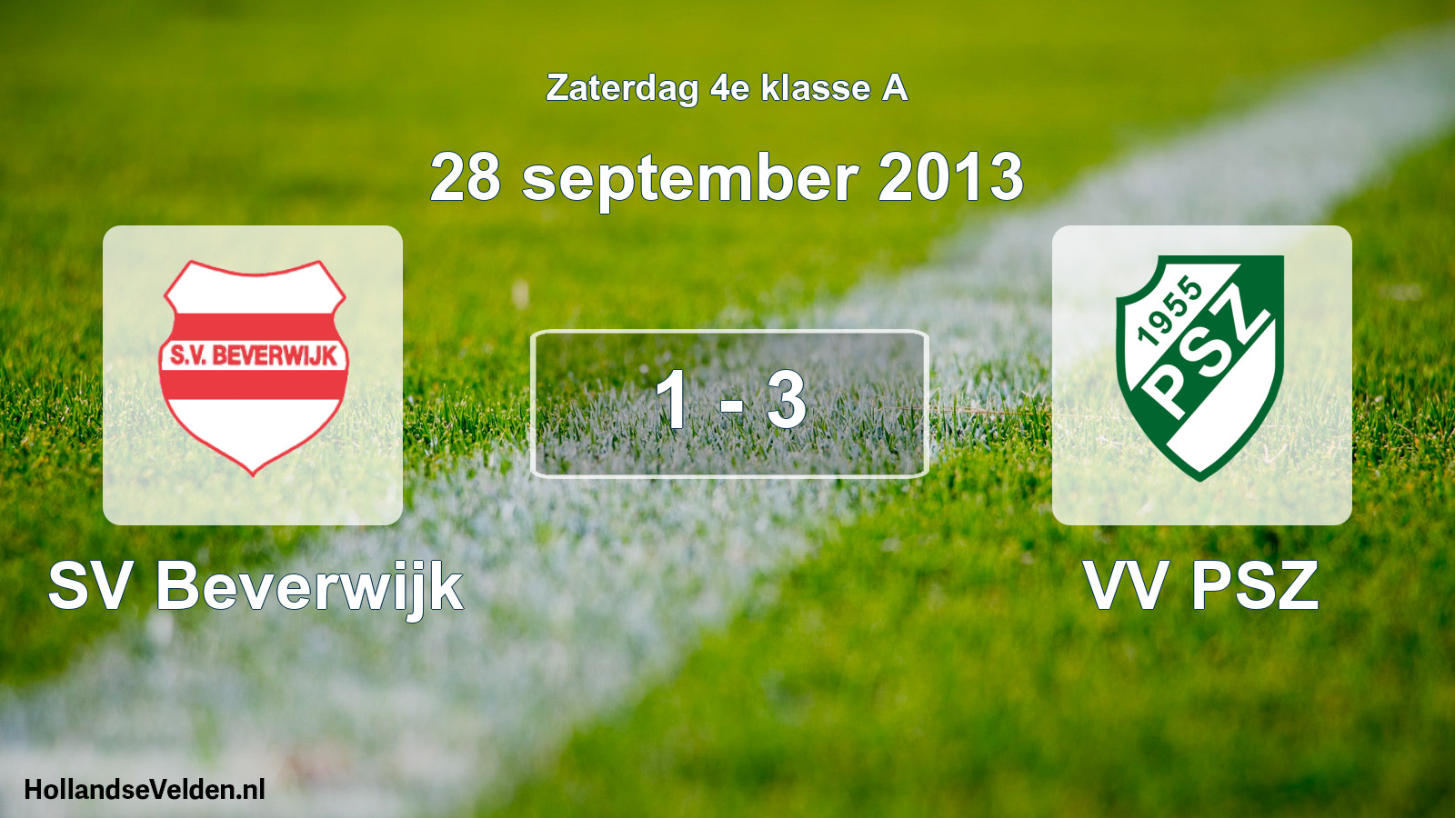 Total number of matches played: SV Beverwijk - VV PSZ 1 - 3 (28 September 2013)