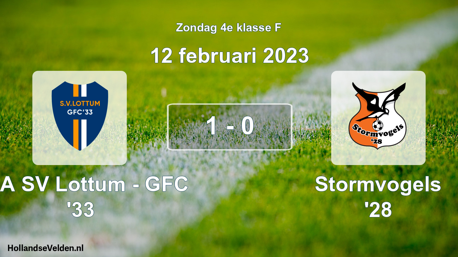 Total number of matches played: SSA SV Lottum - GFC '33 - Stormvogels '28 1 - 0 (12 February 2023)