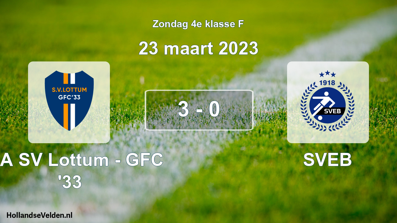Total number of matches played: SSA SV Lottum - GFC '33 - SVEB 3 - 0 (23 March 2023)