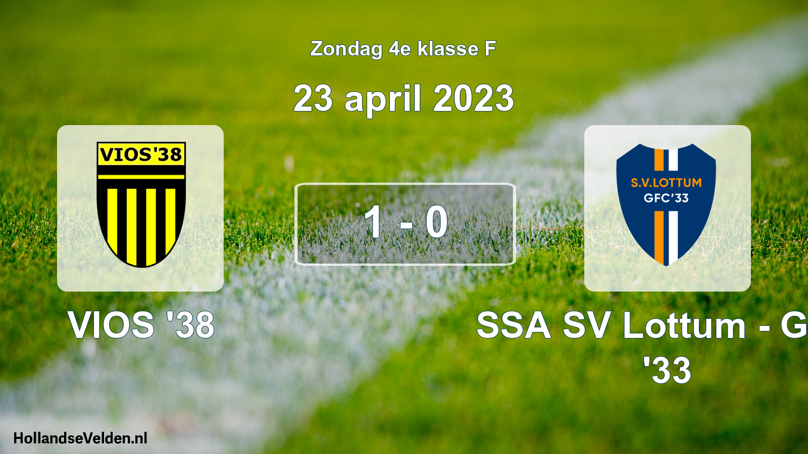 Total number of matches played: VIOS '38 - SSA SV Lottum - GFC '33 1 - 0 (23 April 2023)