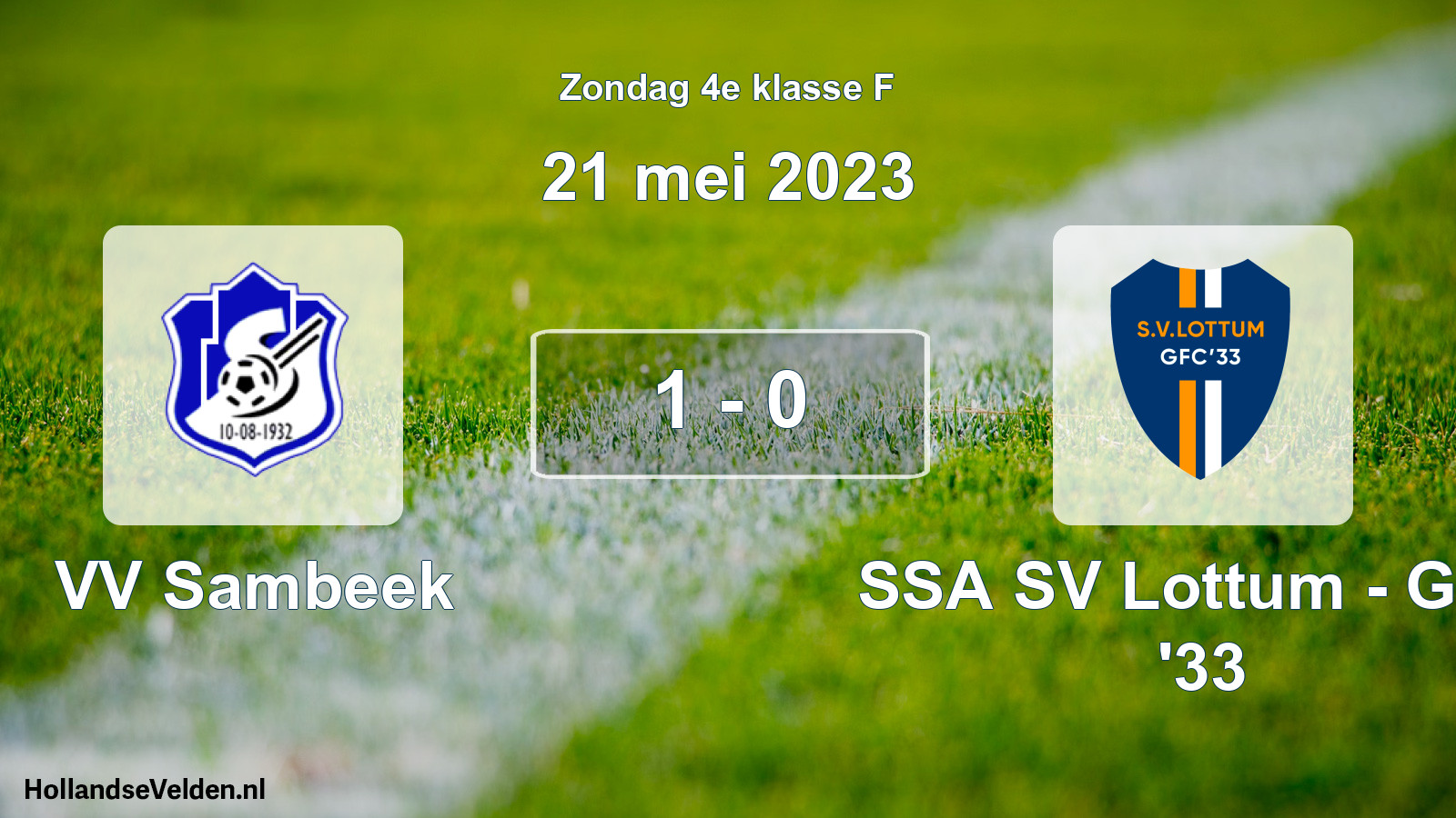 Total number of matches played: VV Sambeek - SSA SV Lottum - GFC '33 1 - 0 (21 May 2023)