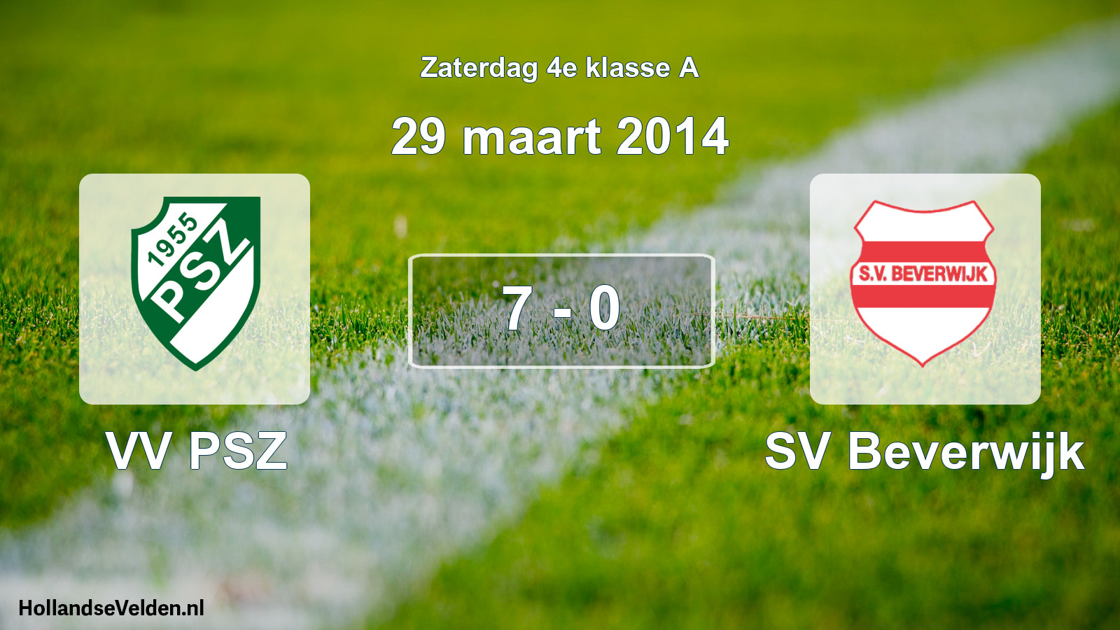 Total number of matches played: VV PSZ - SV Beverwijk 7 - 0 (29 March 2014)