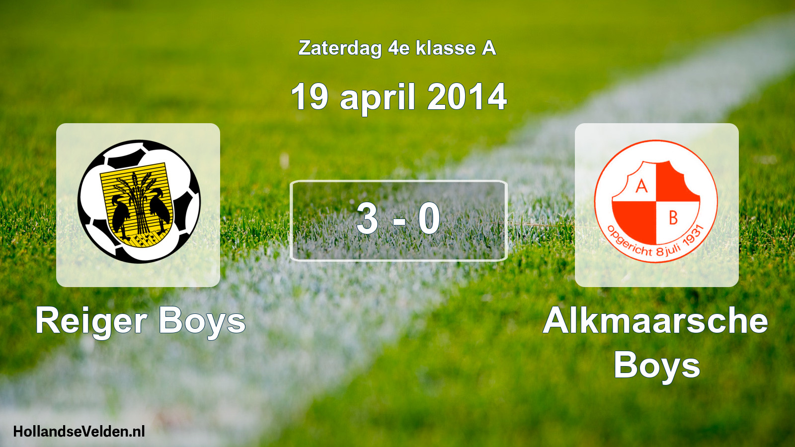 Total number of matches played: Reiger Boys - Alkmaarsche Boys 3 - 0 (19 April 2014)