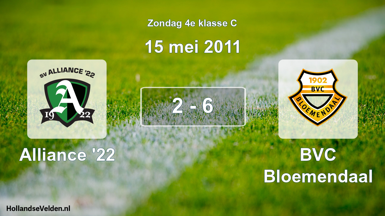 Total number of matches played: Alliance '22 - BVC Bloemendaal 2 - 6 (15 May 2011)