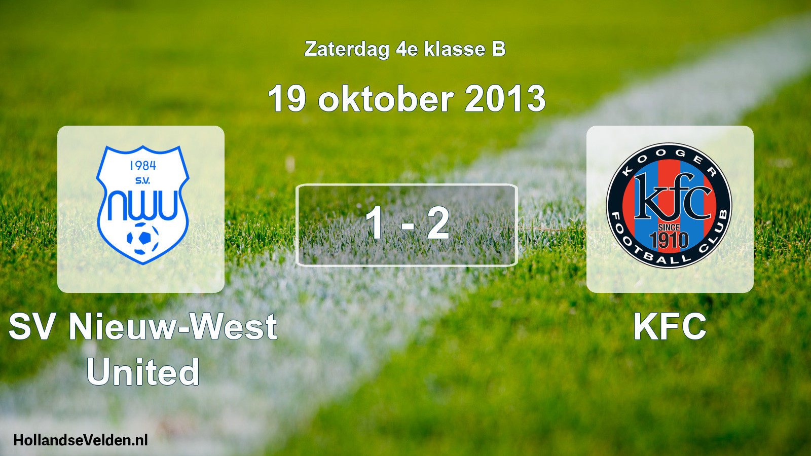 Total number of matches played: SV Nieuw-West United - KFC 1 - 2 (19 October 2013)
