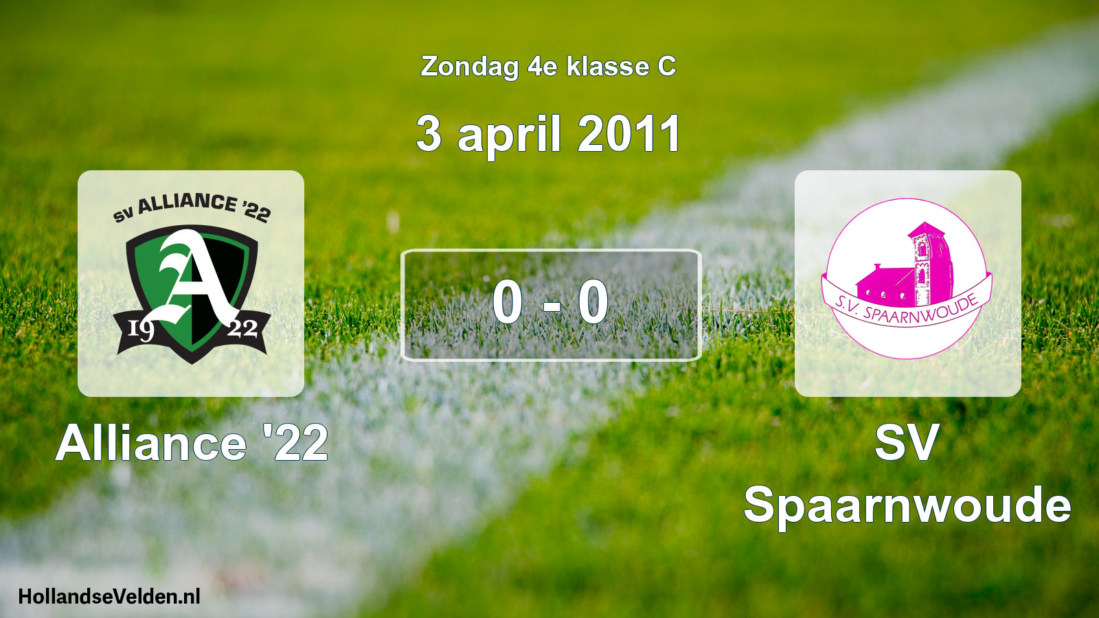 Total number of matches played: Alliance '22 - SV Spaarnwoude 0 - 0 (3 April 2011)