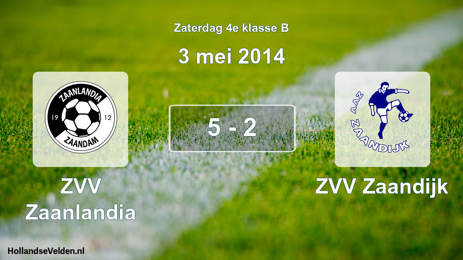 Total number of matches played: ZVV Zaanlandia - ZVV Zaandijk 5 - 2 (3 May 2014)