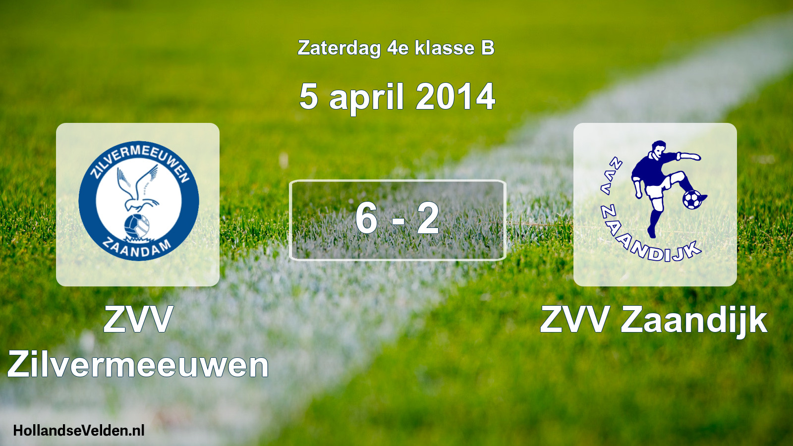 Total number of matches played: ZVV Zilvermeeuwen - ZVV Zaandijk 6 - 2 (5 April 2014)