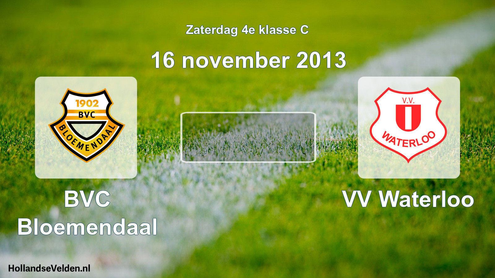 Scheduled Match: BVC Bloemendaal - VV Waterloo (16 November 2013)