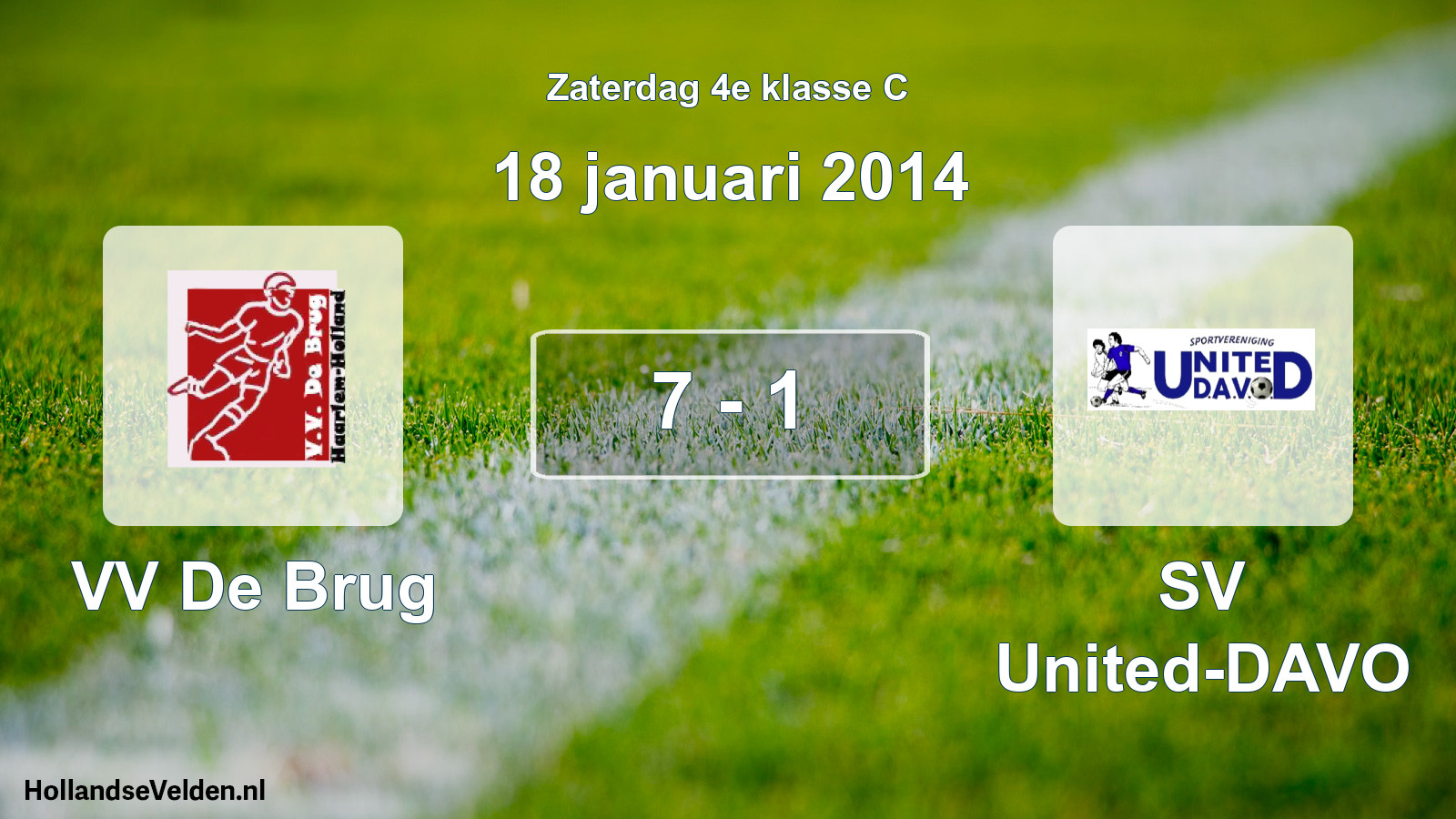 Total number of matches played: VV De Brug - SV United-DAVO 7 - 1 (18 January 2014)