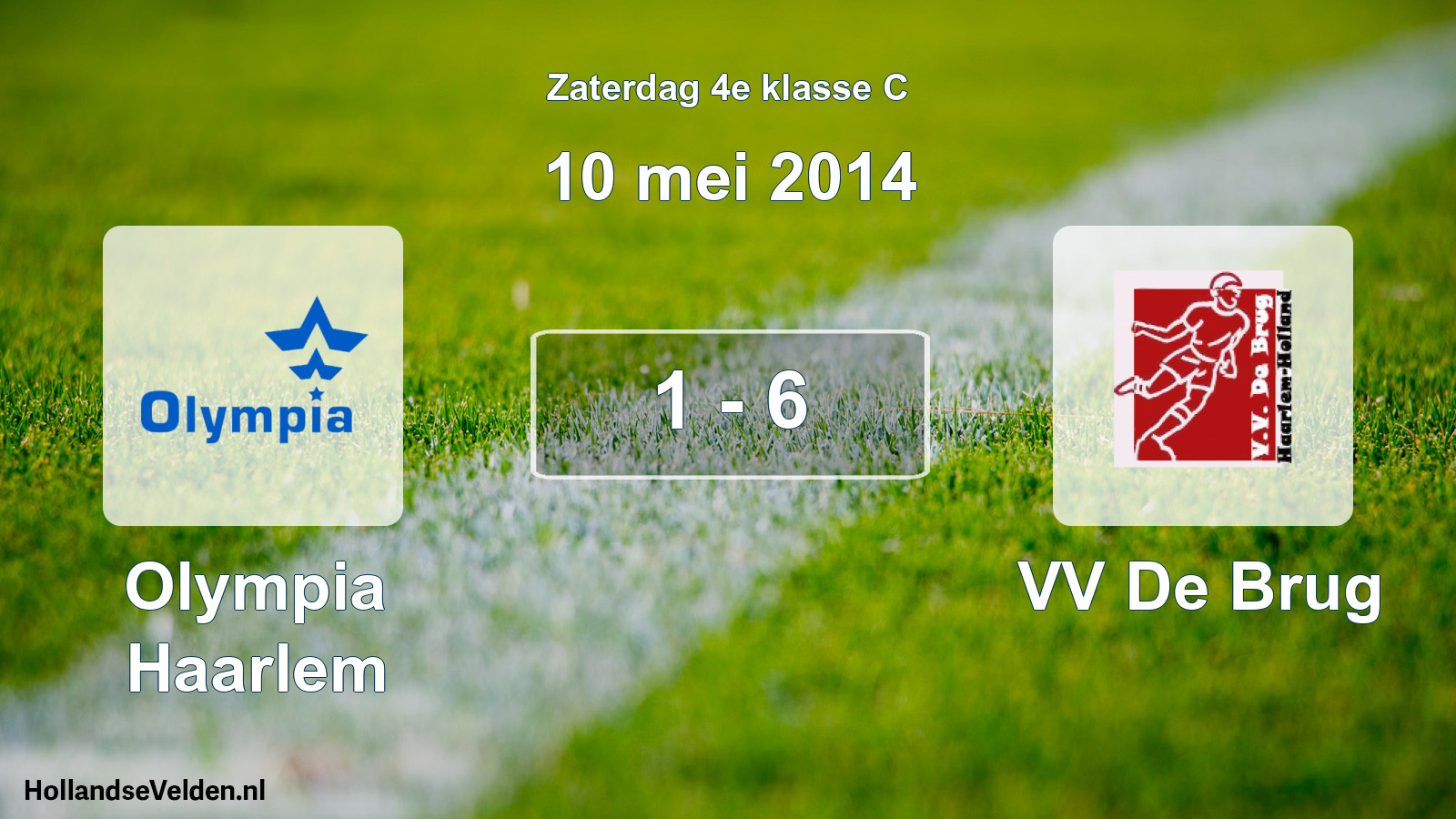 Total number of matches played: Olympia Haarlem - VV De Brug 1 - 6 (10 May 2014)