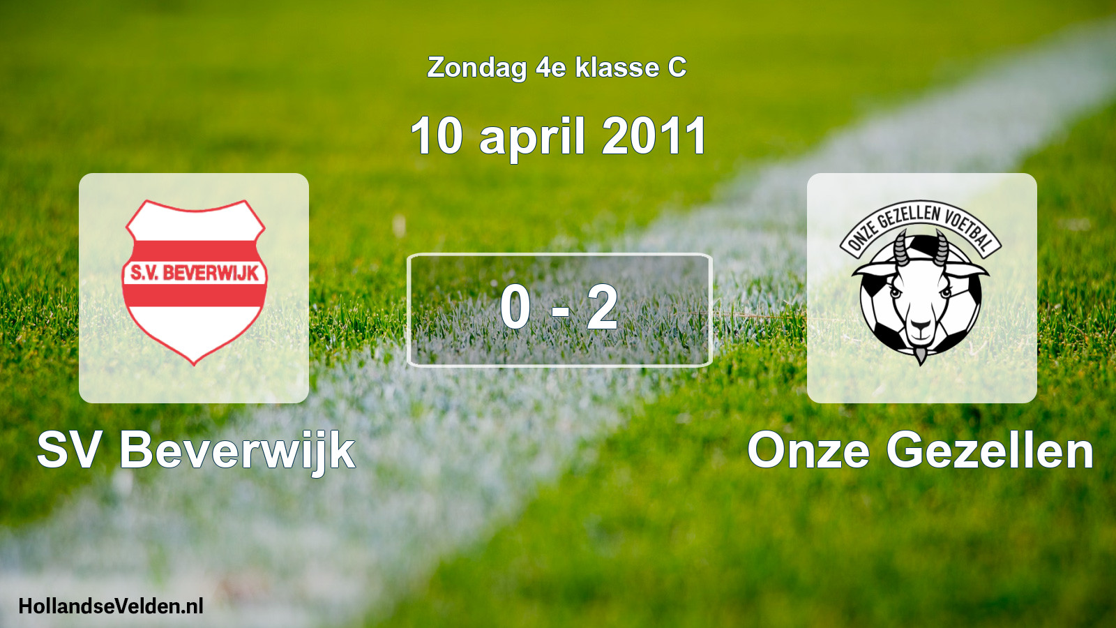 Total number of matches played: SV Beverwijk - Onze Gezellen 0 - 2 (10 April 2011)