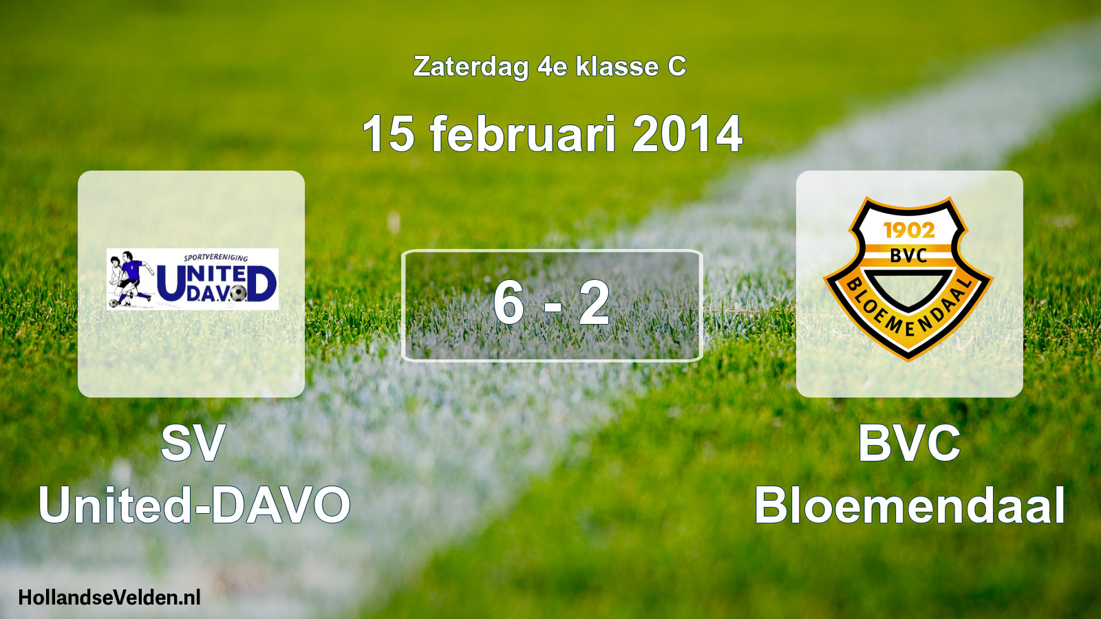Total number of matches played: SV United-DAVO - BVC Bloemendaal 6 - 2 (15 February 2014)