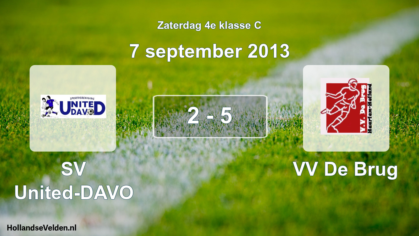 Total number of matches played: SV United-DAVO - VV De Brug 2 - 5 (7 September 2013)