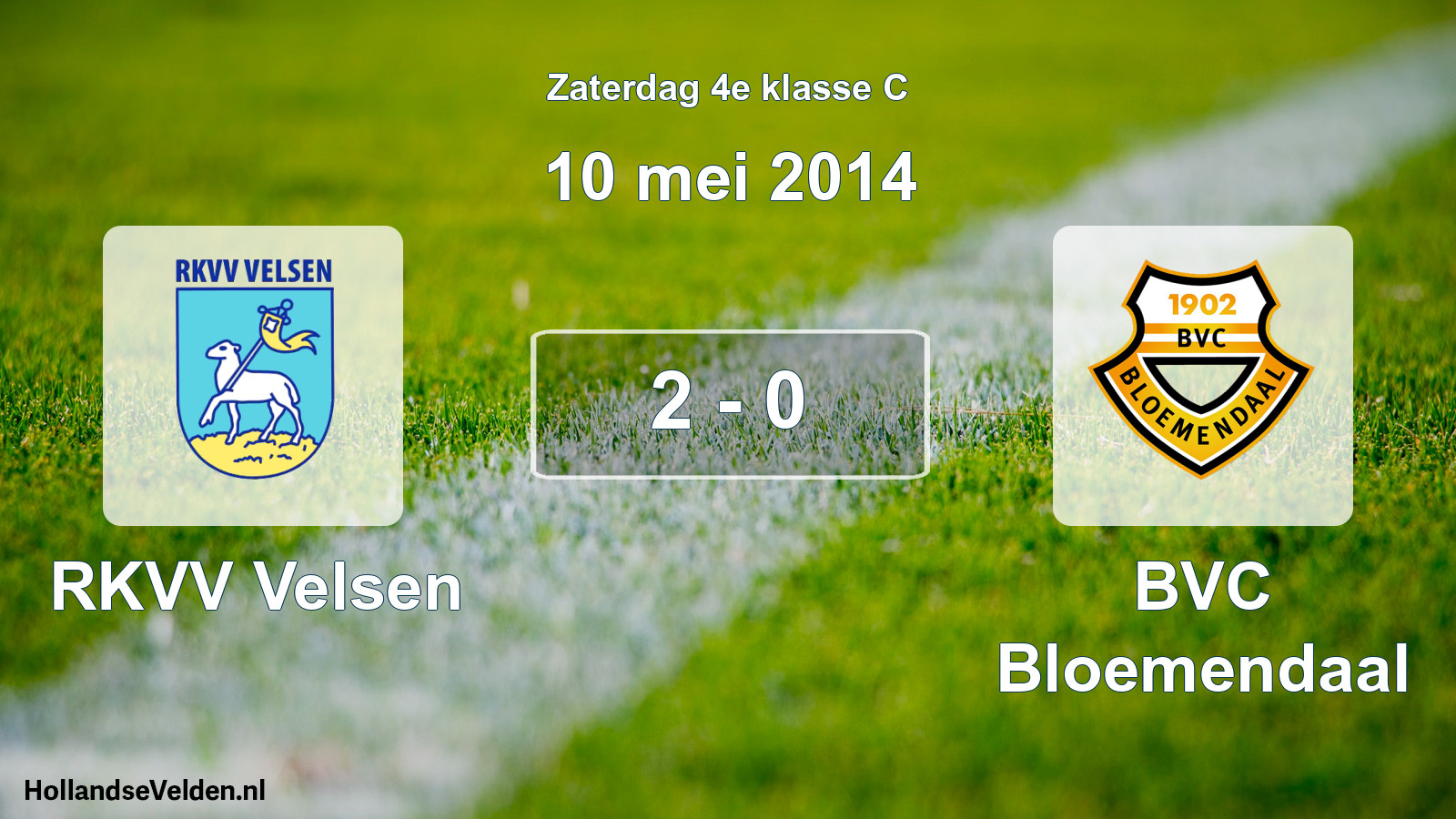 Total number of matches played: RKVV Velsen - BVC Bloemendaal 2 - 0 (10 May 2014)