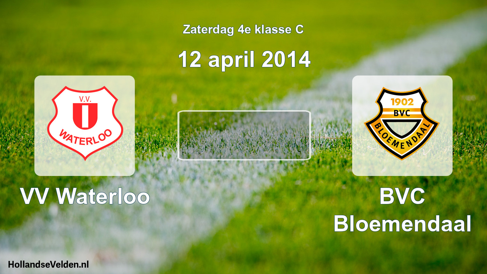 Scheduled Match: VV Waterloo - BVC Bloemendaal (12 April 2014)