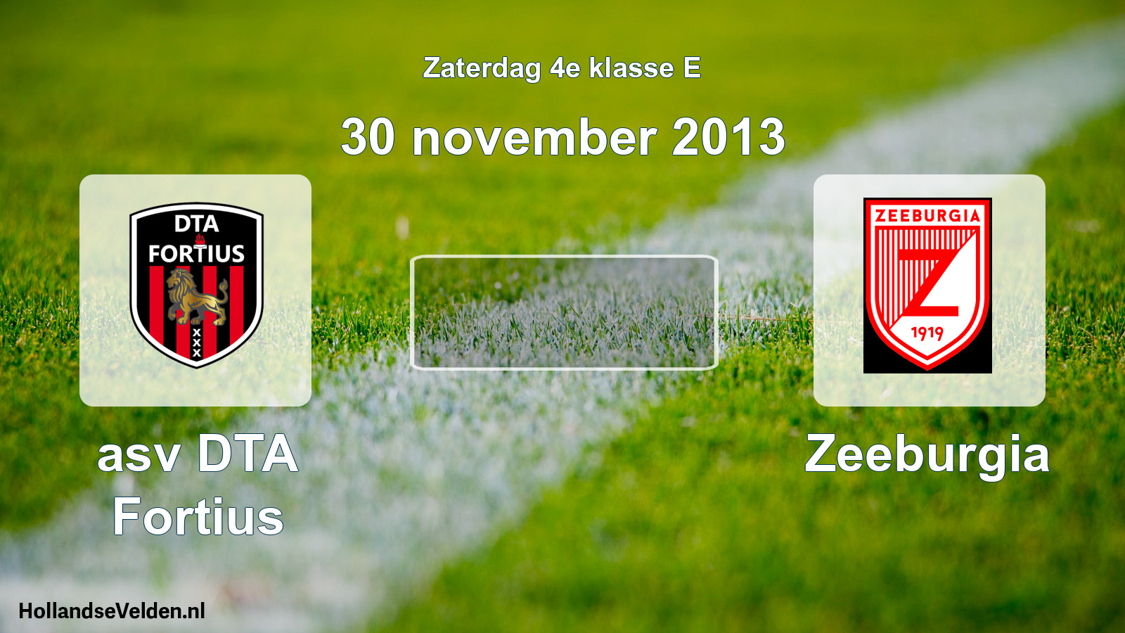 Scheduled Match: asv DTA Fortius - Zeeburgia (30 November 2013)