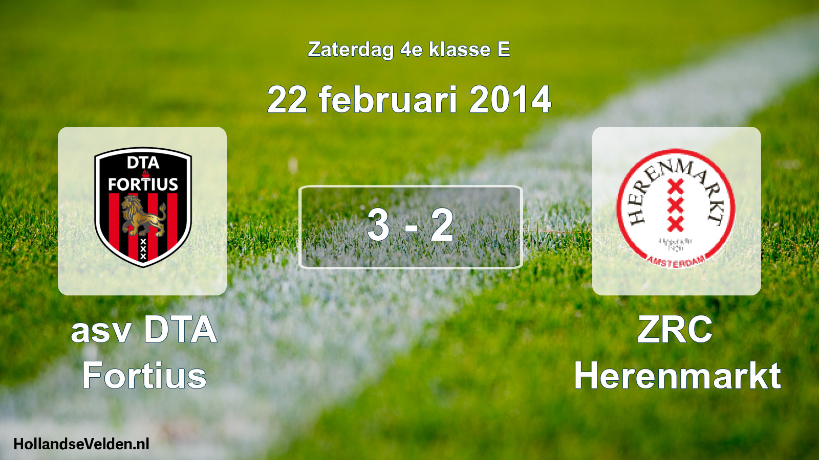 Total number of matches played: asv DTA Fortius - ZRC Herenmarkt 3 - 2 (22 February 2014)