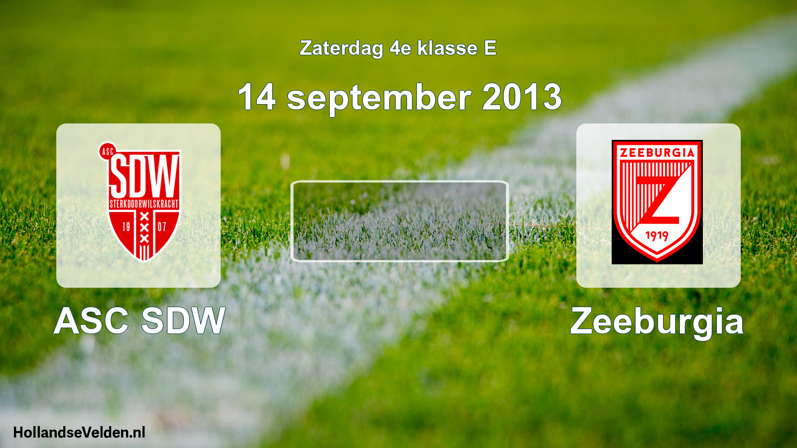 Scheduled Match: ASC SDW - Zeeburgia (14 September 2013)