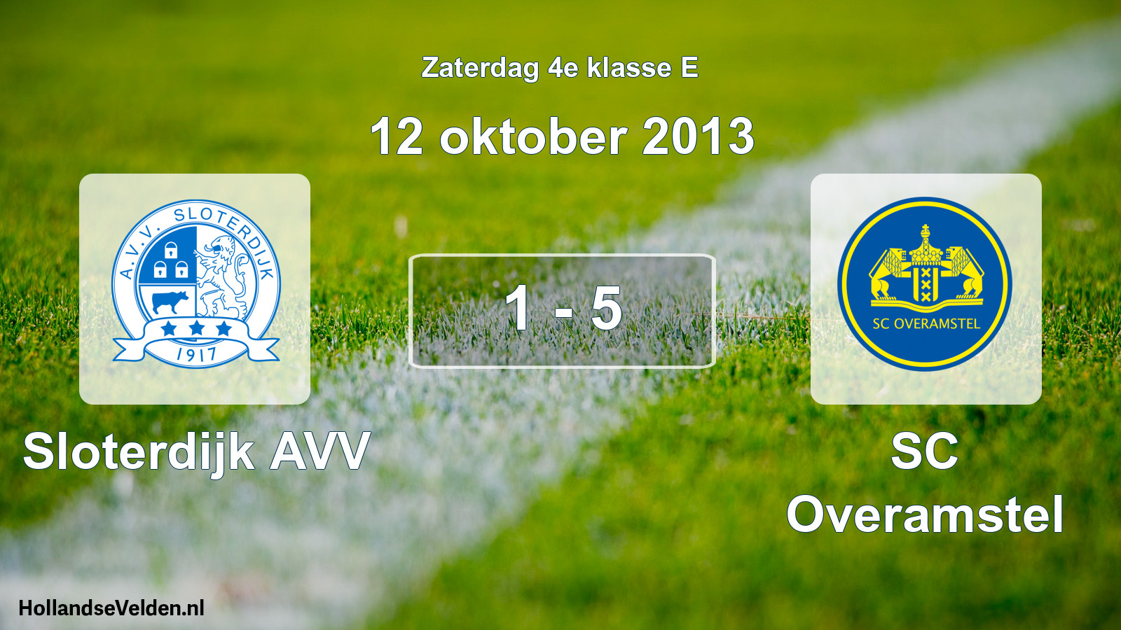 Total number of matches played: Sloterdijk AVV - SC Overamstel 1 - 5 (12 October 2013)