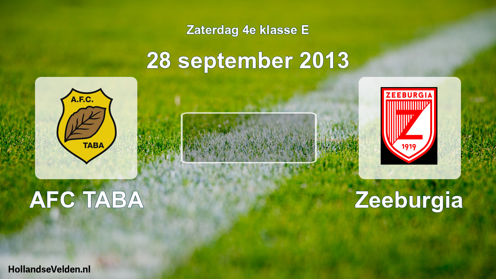 Scheduled Match: AFC TABA - Zeeburgia (28 September 2013)