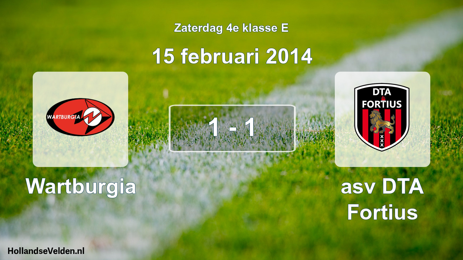 Total number of matches played: Wartburgia - asv DTA Fortius 1 - 1 (15 February 2014)