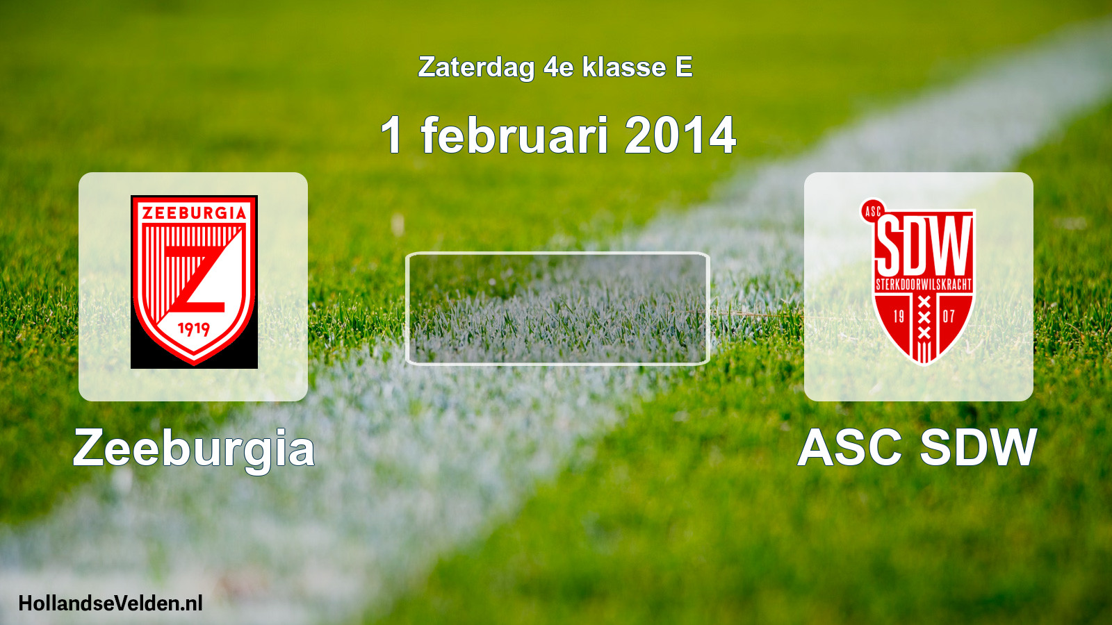 Scheduled Match: Zeeburgia - ASC SDW (1 February 2014)
