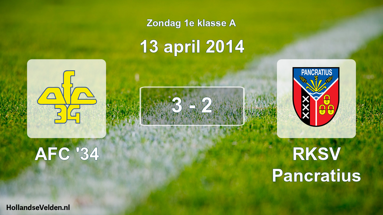 Total number of matches played: AFC '34 - RKSV Pancratius 3 - 2 (13 April 2014)