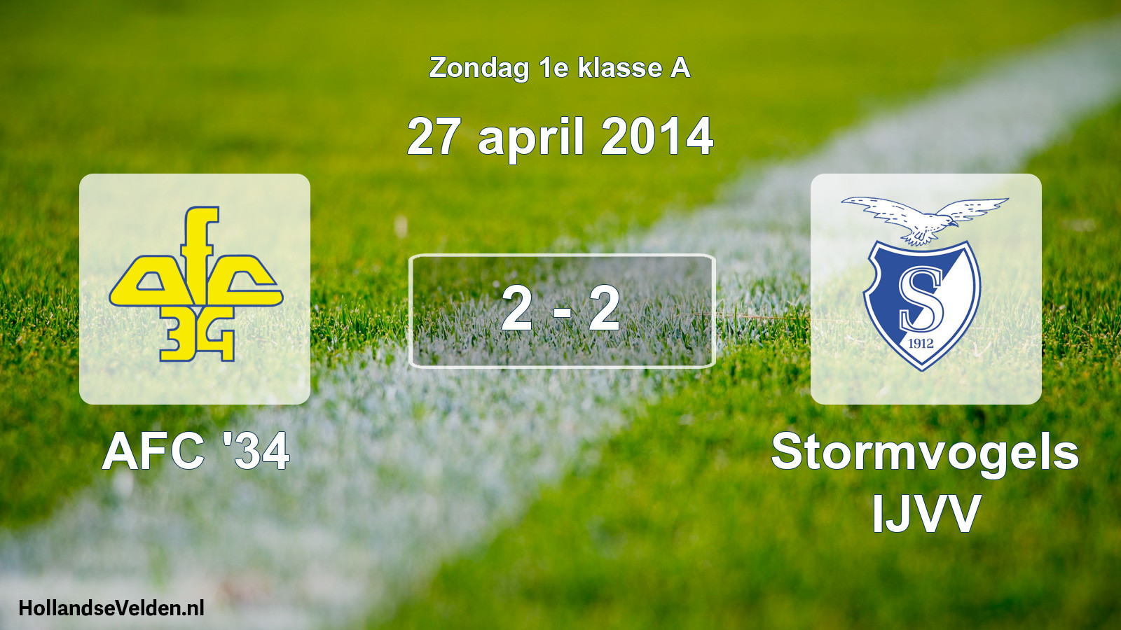 Total number of matches played: AFC '34 - Stormvogels IJVV 2 - 2 (27 April 2014)
