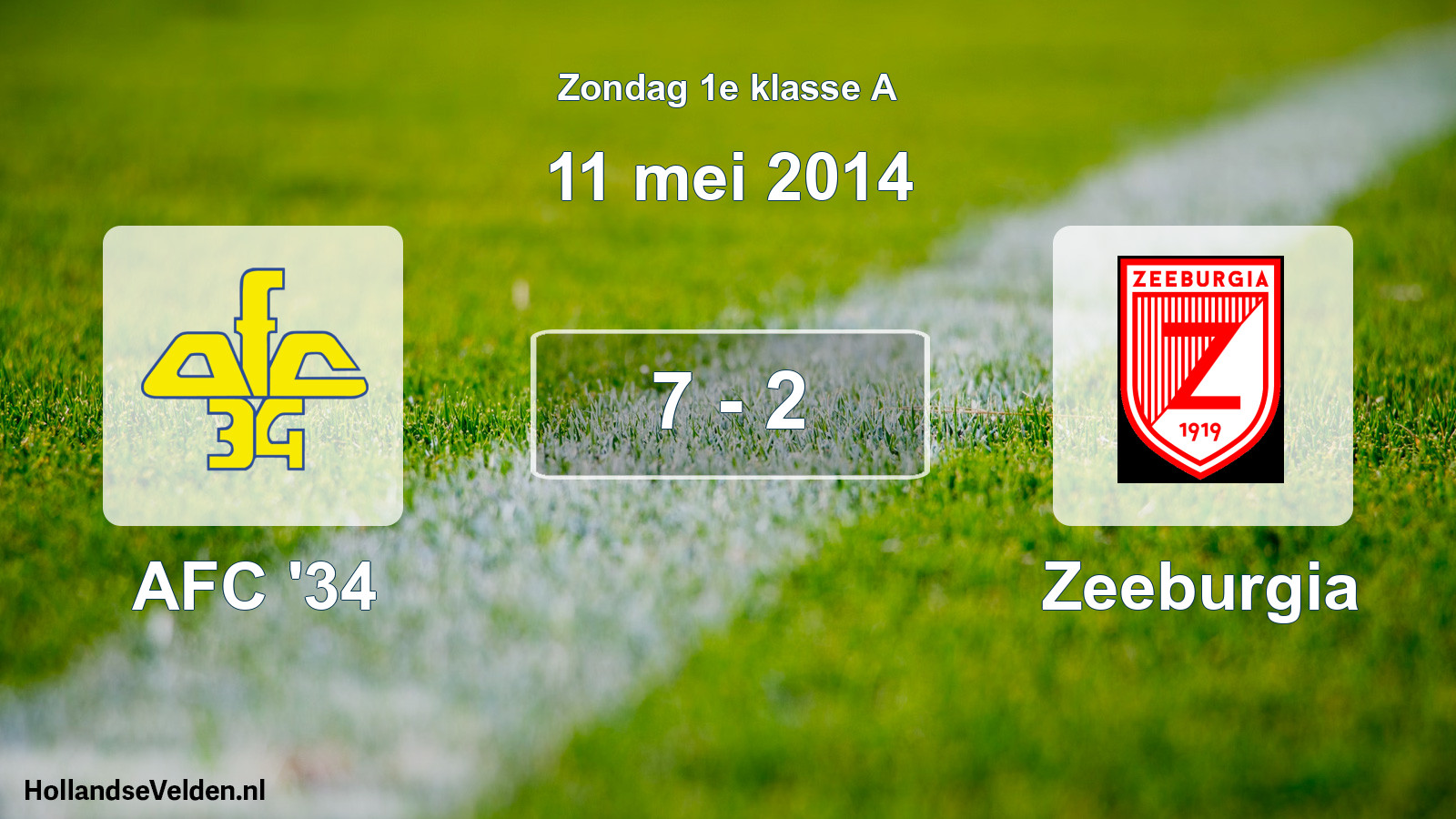 Total number of matches played: AFC '34 - Zeeburgia 7 - 2 (11 May 2014)
