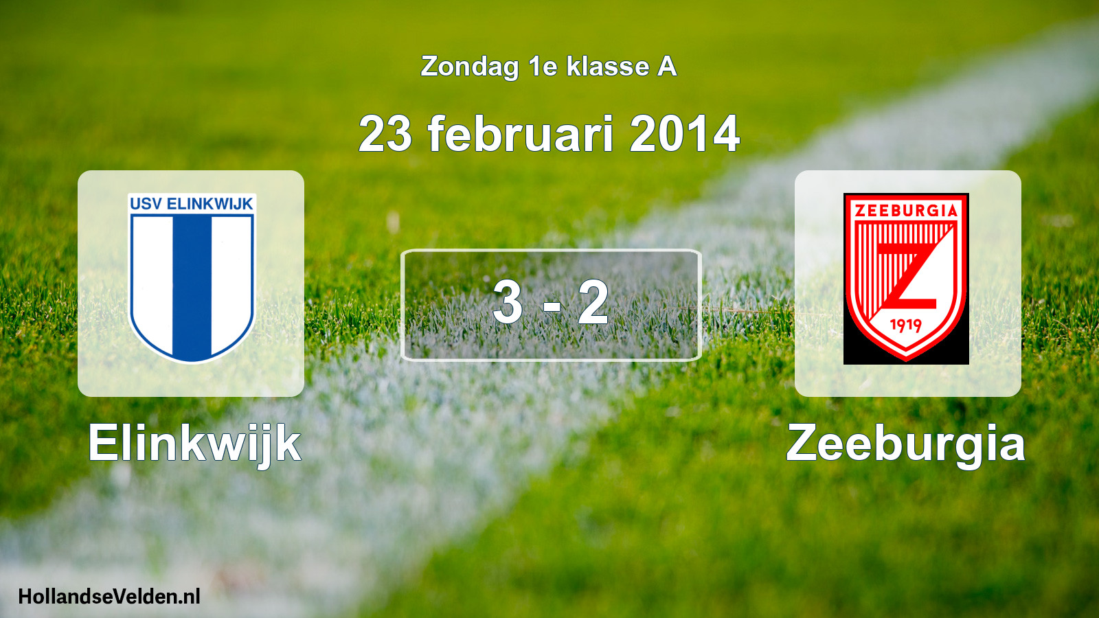 Total number of matches played: Elinkwijk - Zeeburgia 3 - 2 (23 February 2014)
