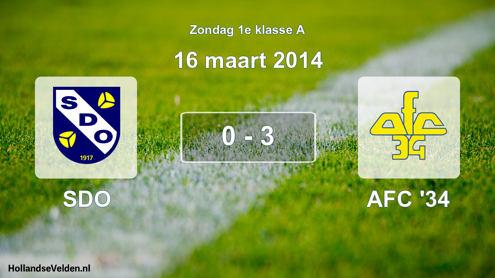 Total number of matches played: SDO - AFC '34 0 - 3 (16 March 2014)